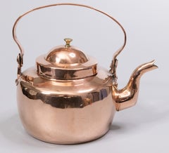 Georgianische englische Teekanne aus Kupfer und Messing, Teekessel