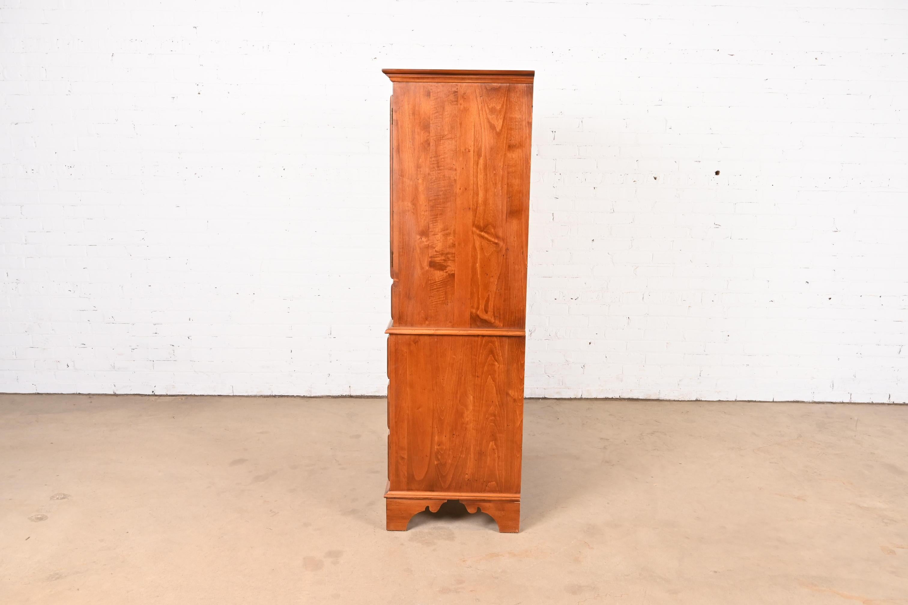 Georgian English Country Solid Birch Highboy Dresser or Gentleman's Chest 5