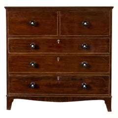 Commode Secretaire inglese georgiano in mogano, 1816
