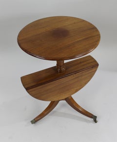 Georgian English Mahogany Two Tier Folding Dumb Waiter