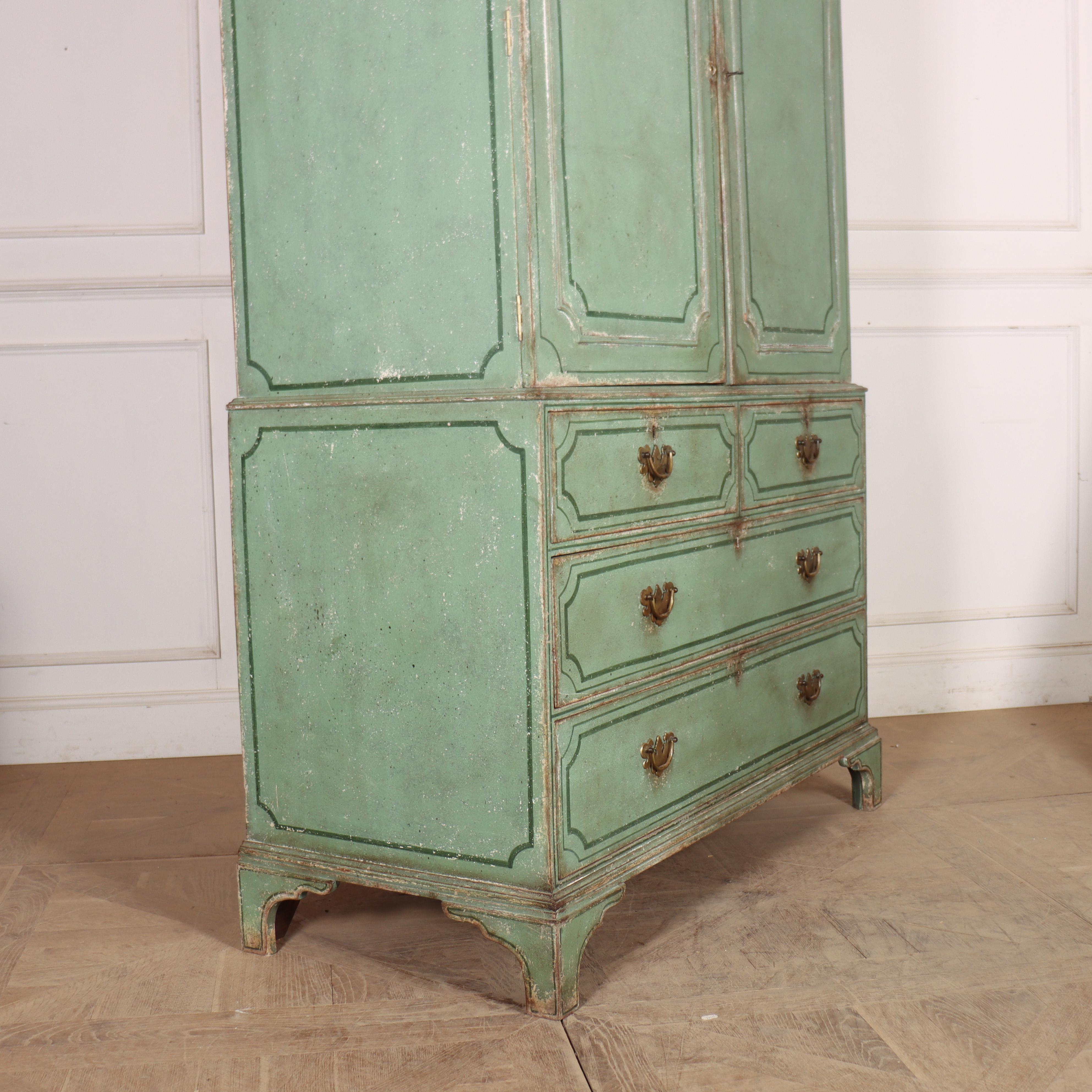 Georgian English Painted Linen Cupboard For Sale 8