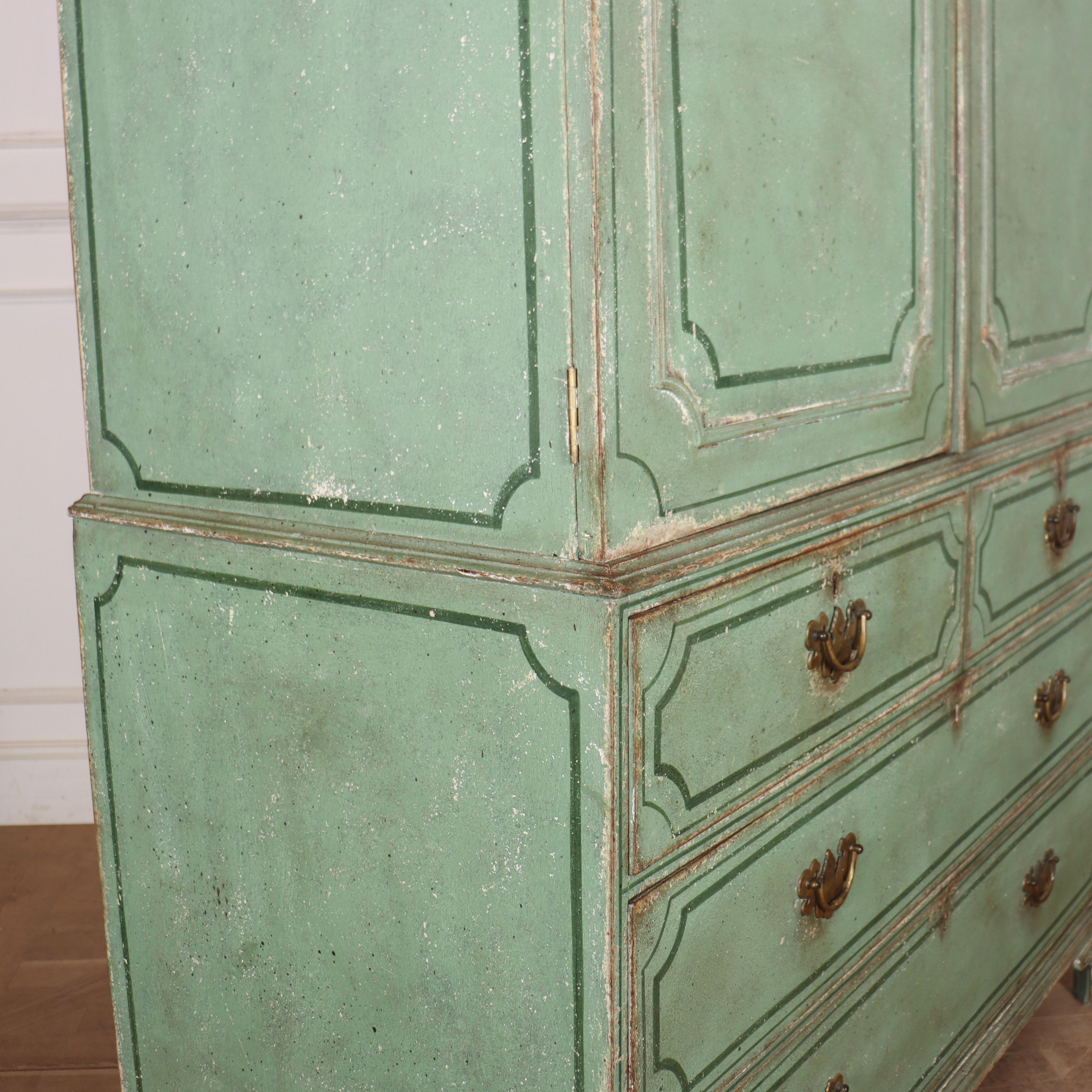 Georgian English Painted Linen Cupboard For Sale 9