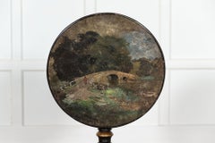 Georgian English Painted Tilt Top Side Table