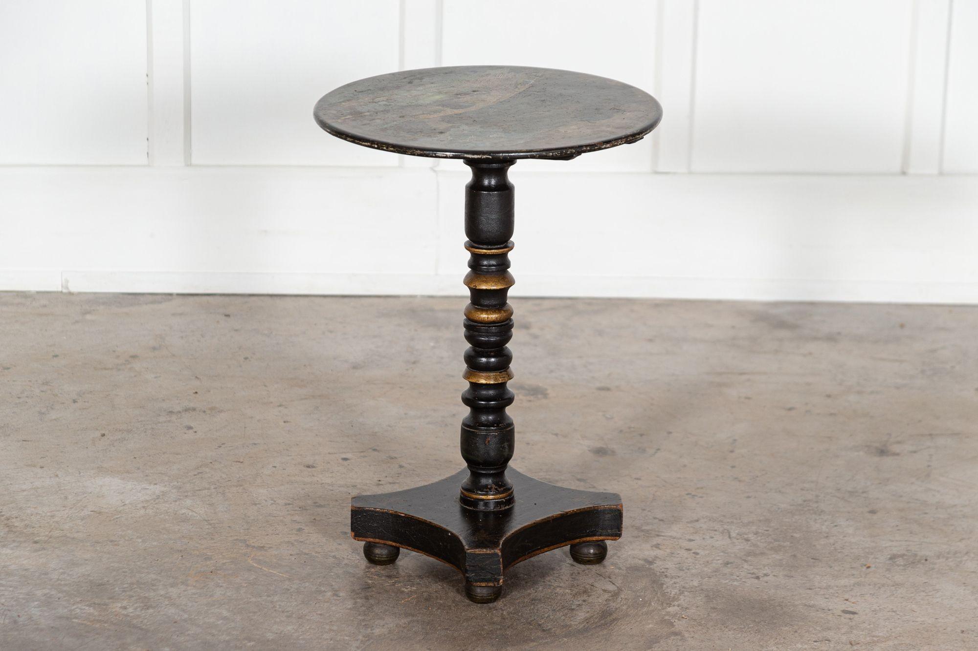 Georgian English Painted Tilt Top Side Table For Sale 2