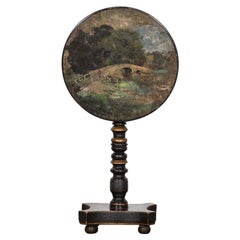 Georgian English Painted Tilt Top Side Table