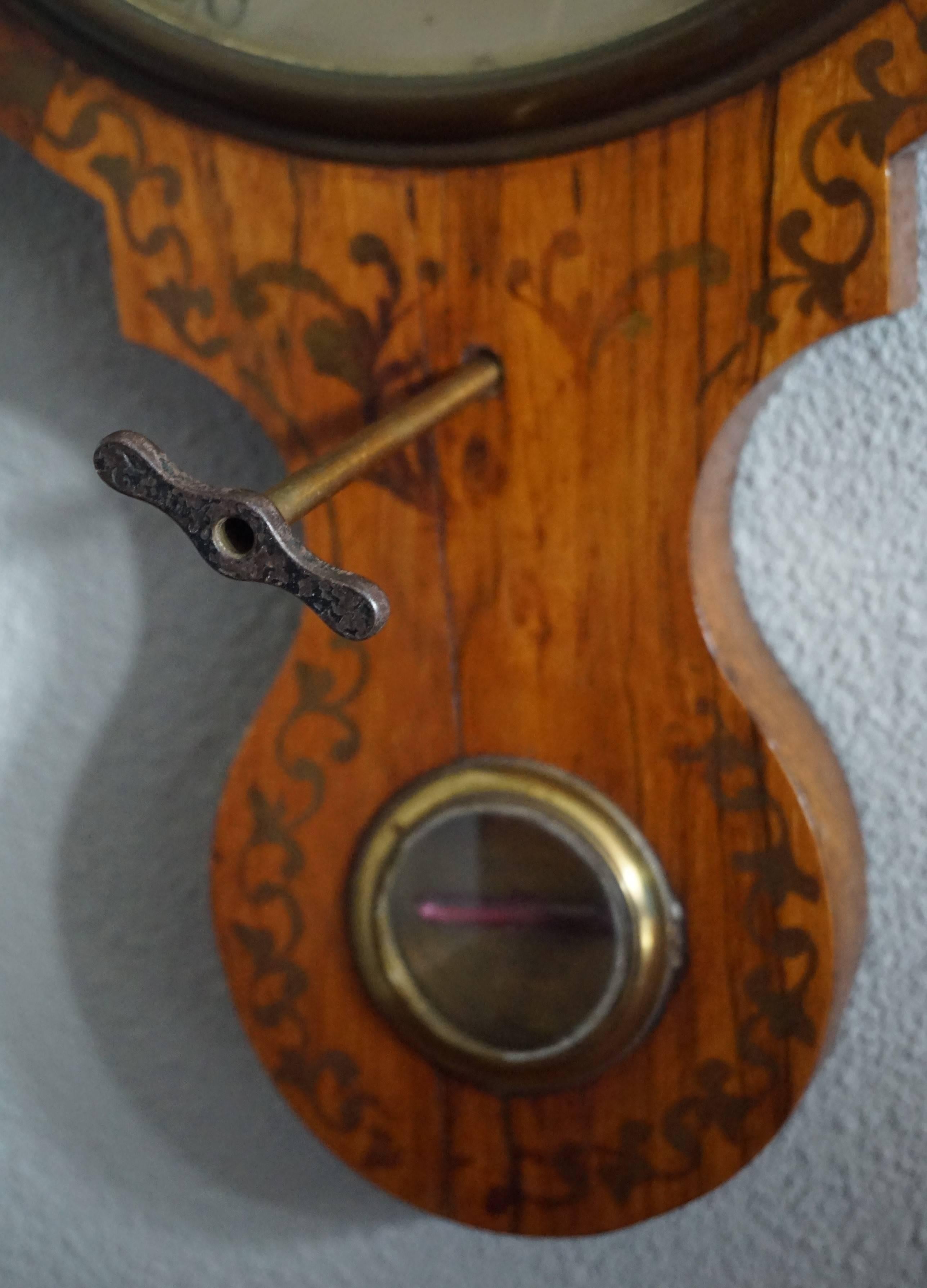 19th Century Georgian English Rosewood Wheel Barometer and Thermometer, circa 1800