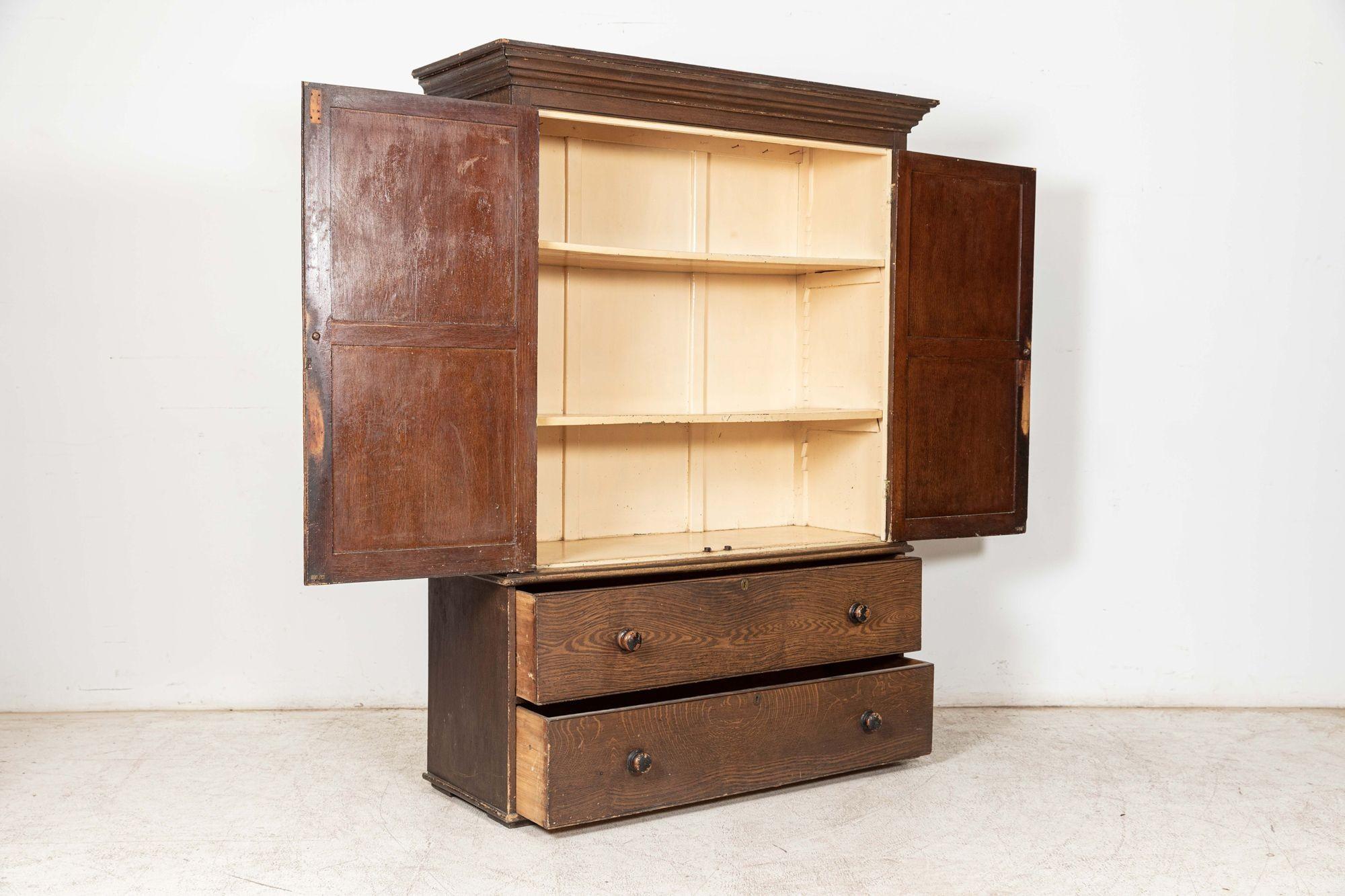 Mid-19th Century Georgian English Scrumbled Pine Housekeepers Cupboard