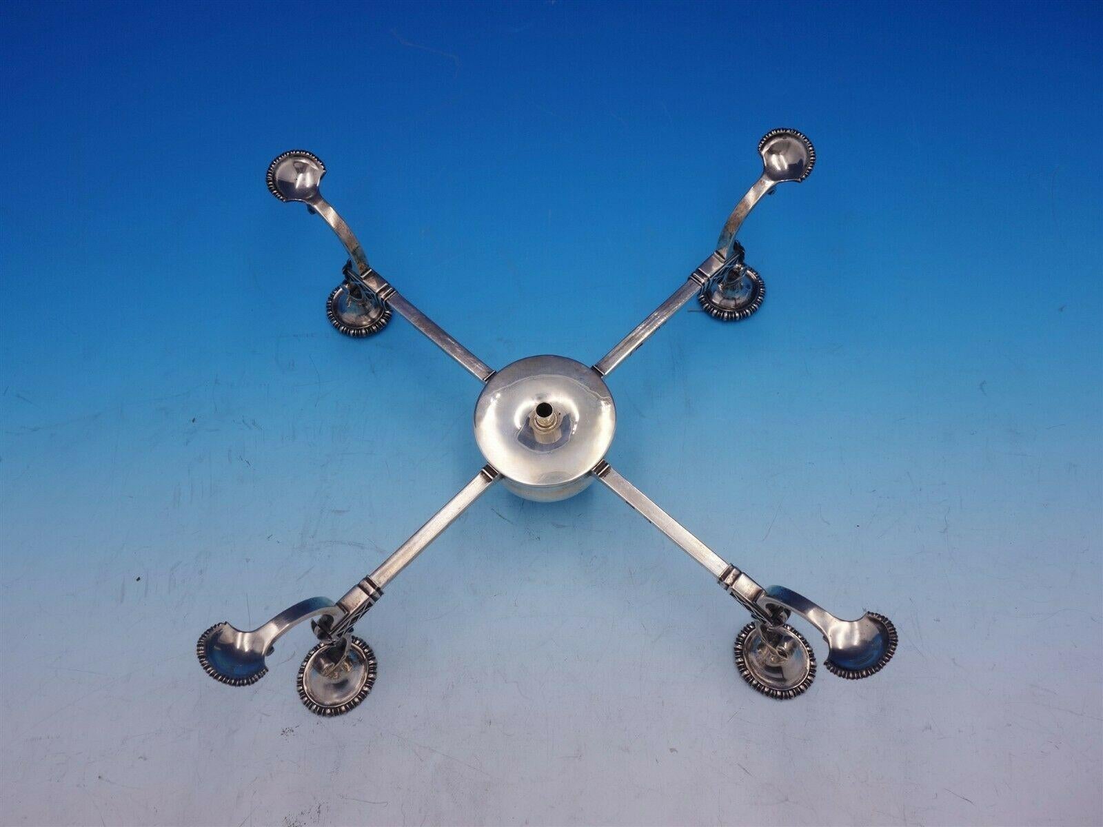 20th Century Georgian English Sterling Silver Adjustable Warming Stand with Burner