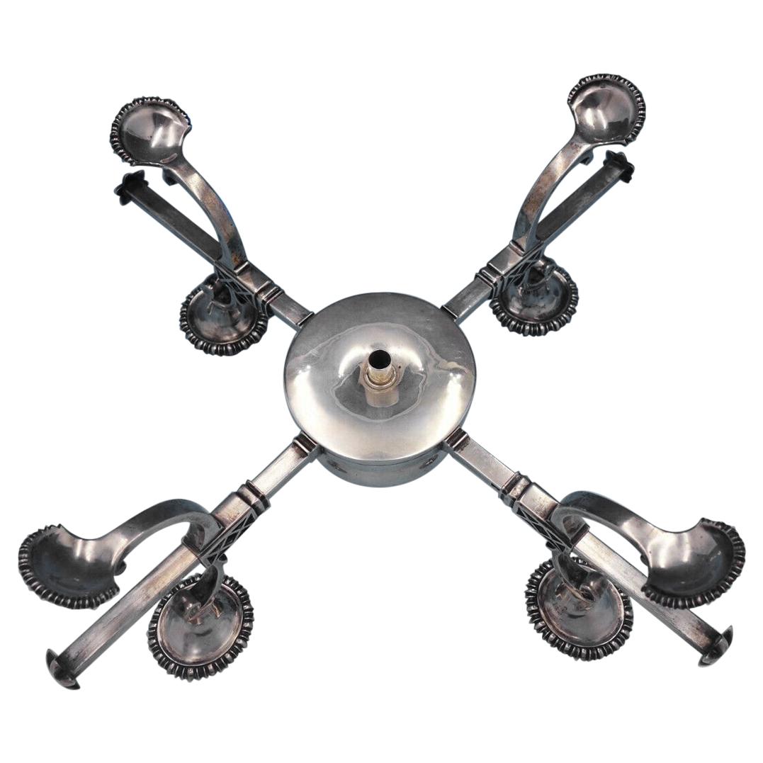 Georgian English Sterling Silver Adjustable Warming Stand with Burner