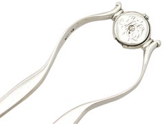 Georgianische englische Spargelzange aus Sterlingsilber