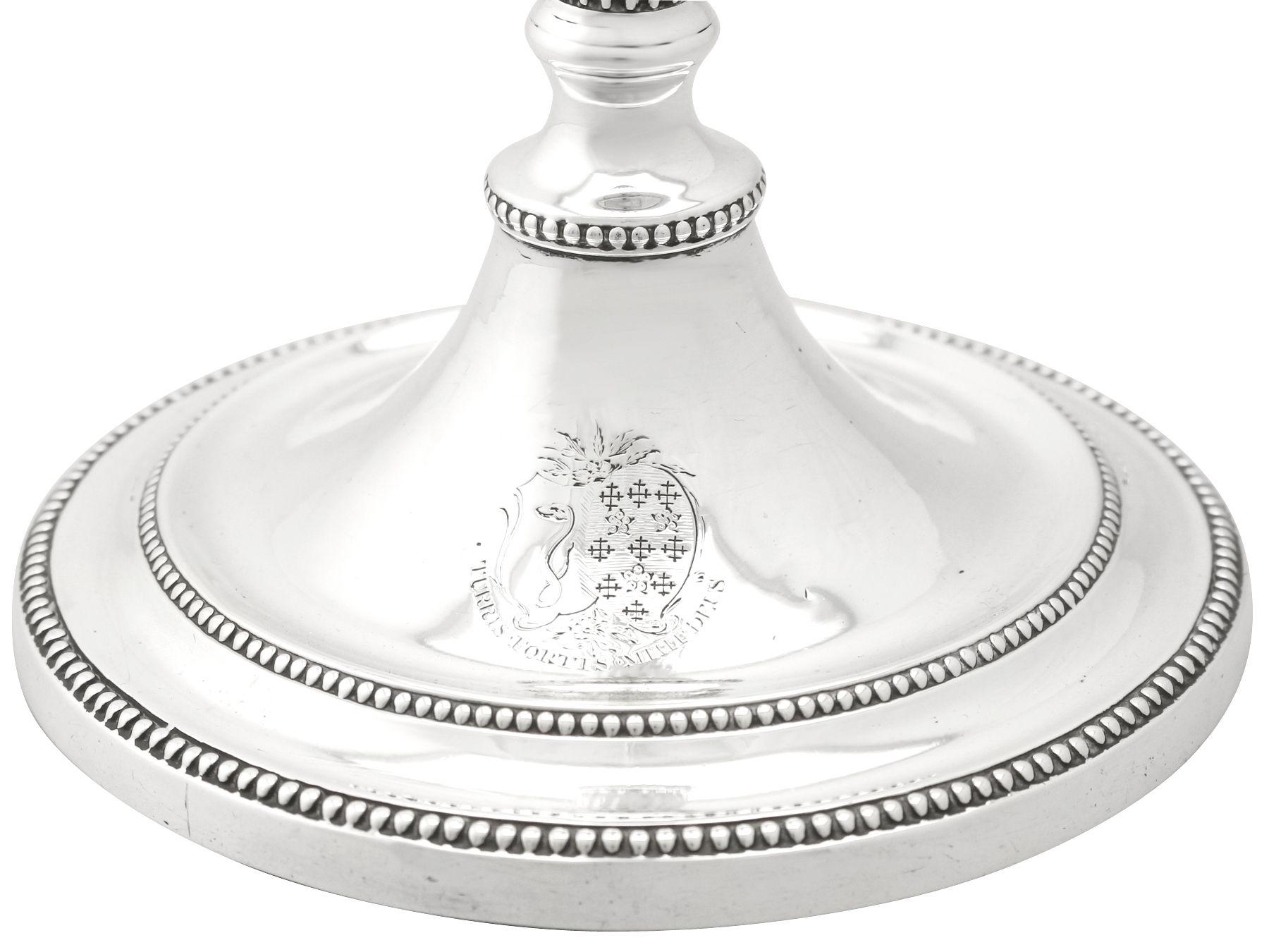 George III Georgian English Sterling Silver Candlesticks For Sale