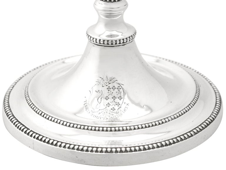 Georgian English Sterling Silver Candlesticks For Sale 1