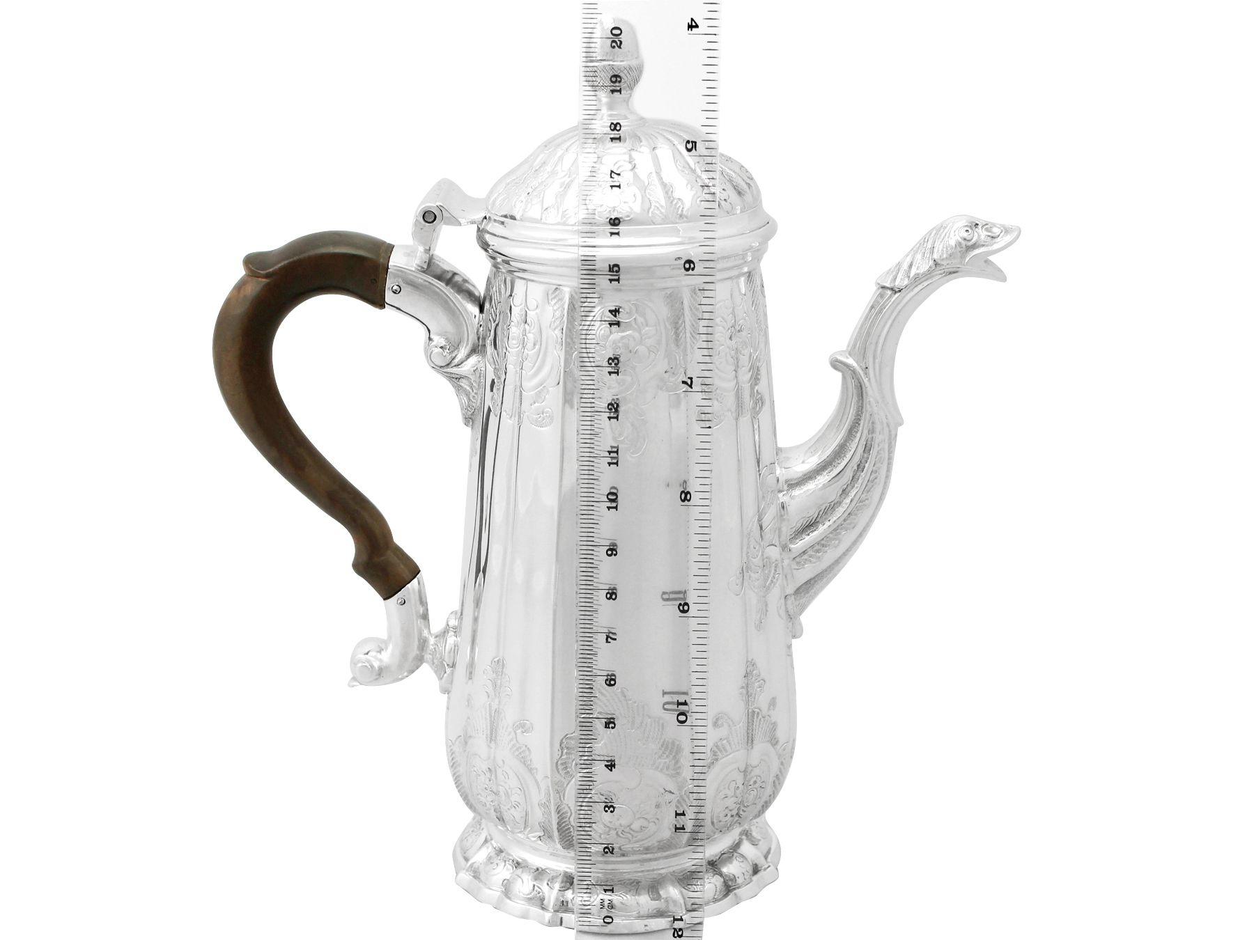 Georgian English Sterling Silver Coffee Pot For Sale 4