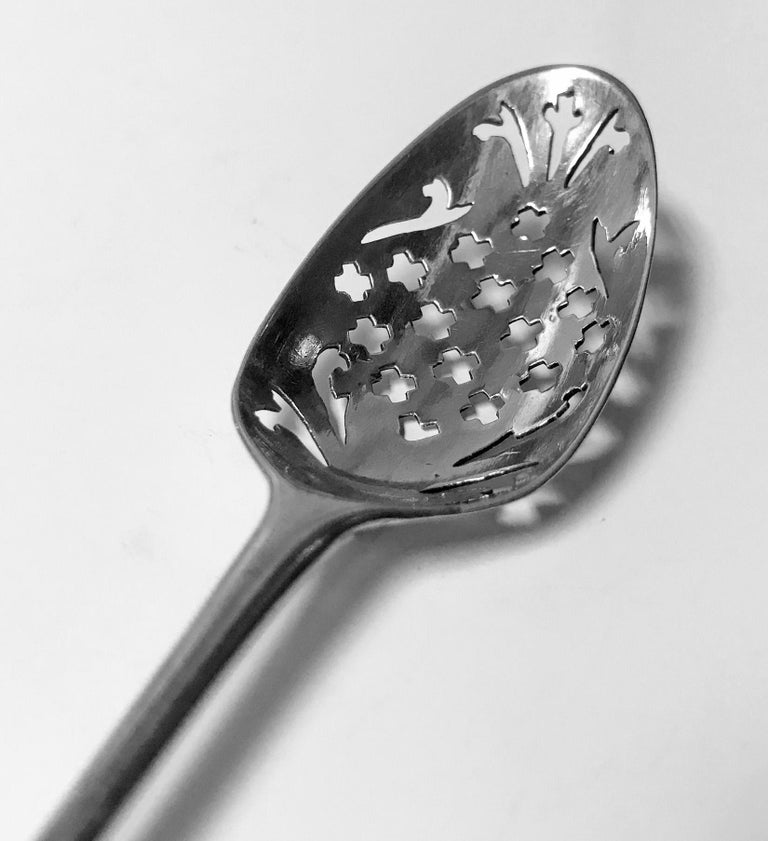 English Sterling Silver Mote Spoon, English, circa 1740 at