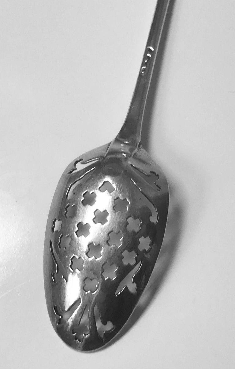 English Sterling Silver Mote Spoon, English, circa 1740 at