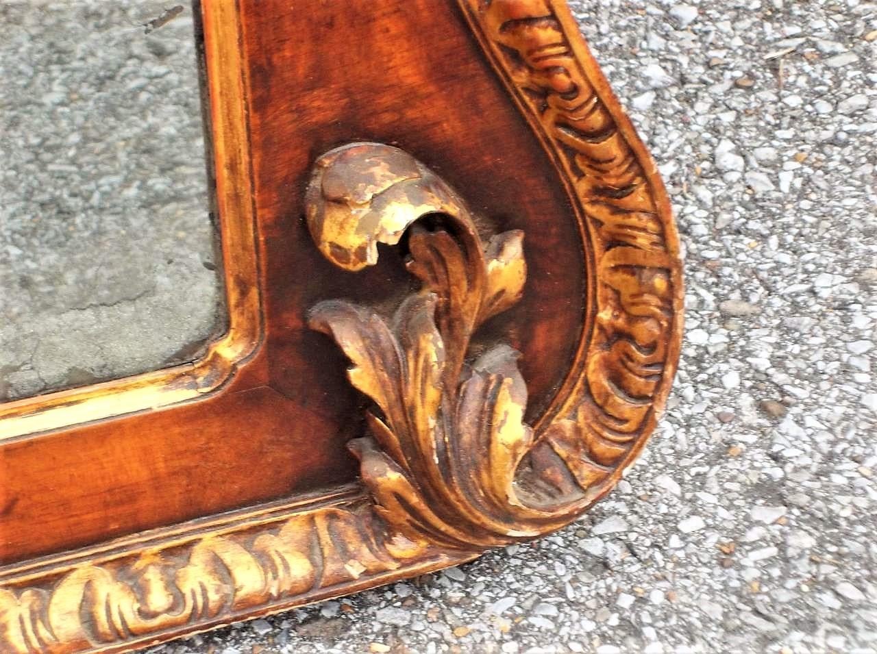 Georgian English Walnut Giltwood Trumeau Mirror with Seascape Oil 2