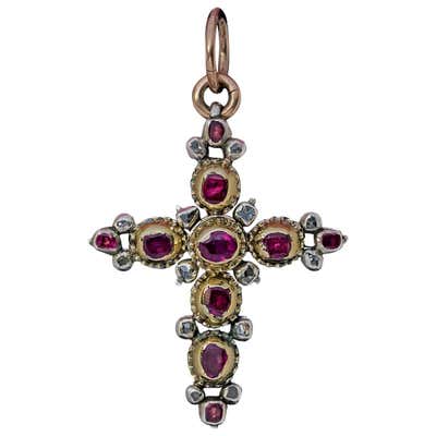 Antique Georgian Ruby Cross at 1stDibs | antique ruby cross