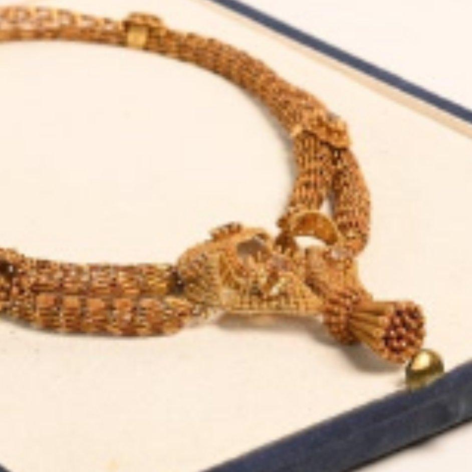 Collar de oro con citrino de la época georgiana, oro amarillo de 18 quilates, circa 1815 en Excelente estado para la venta en New York, NY