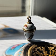 Georgian Era Enamel Flower Egg Salt Bottle Locket Pendant