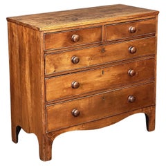Georgian Era Small Chest of Cherrywood on Bracket Feet from England