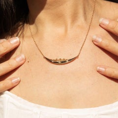 Georgian Era Star Set Diamond Crescent Necklet 15 Carat Gold