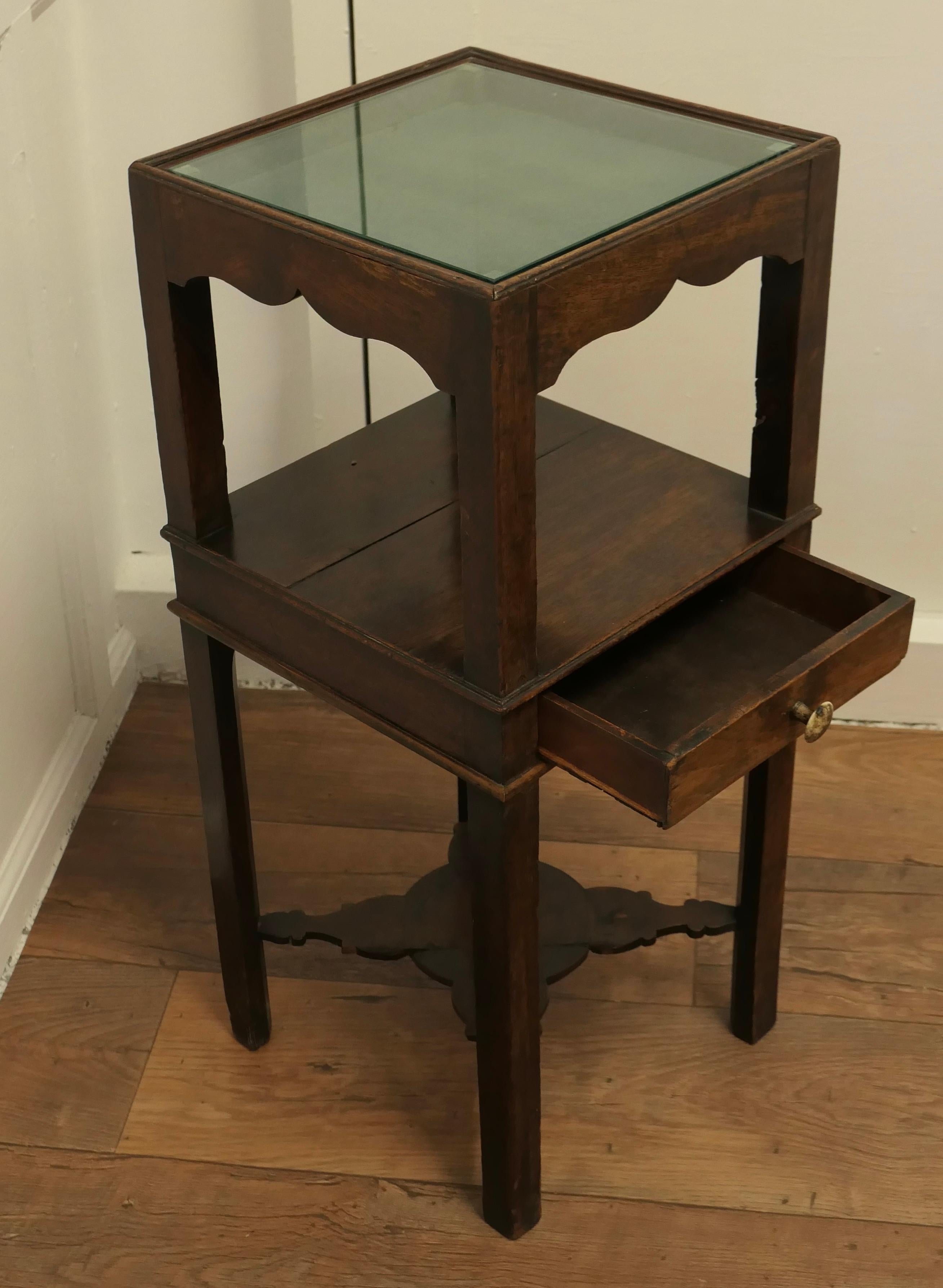 Walnut Georgian Etagere or Night Table This is a Very Useful Table