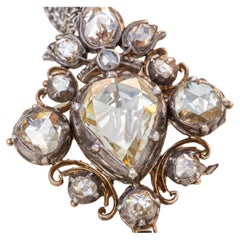 Georgian 'Fancy Light Yellow' Rose Cut Diamond Cluster Pendant 3.15 carat