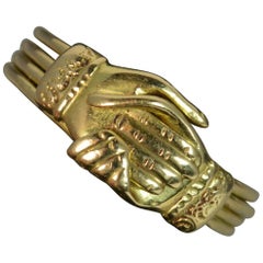 Georgian FEDE Handholding Faith Puzzle Ring in 18 Carat Gold