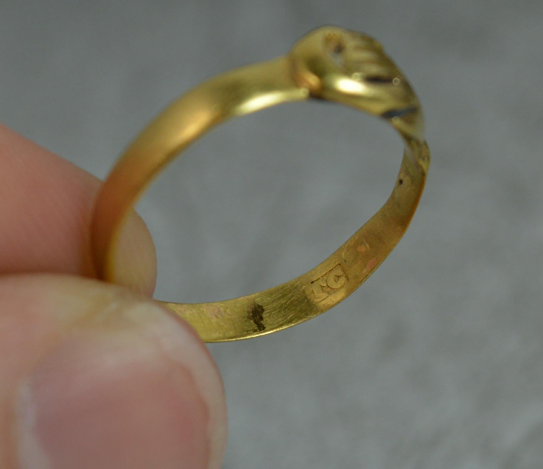 Georgian Fede Handholding Faith Ring in 18 Carat Yellow Gold 3