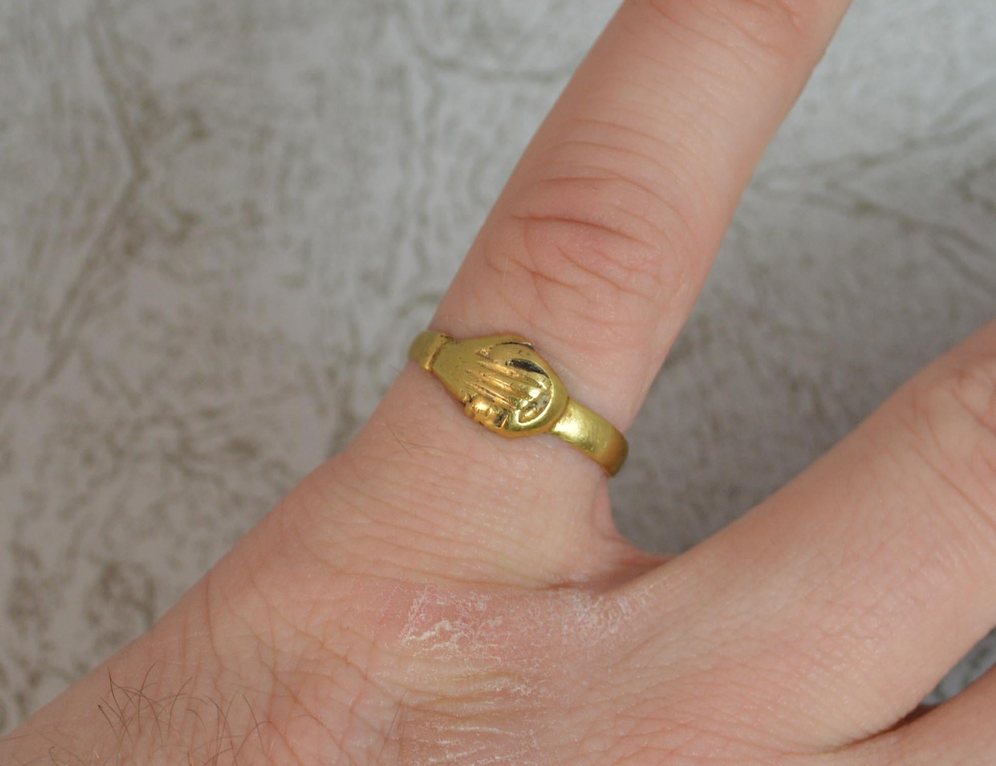 early georgian fede handholding faith ring