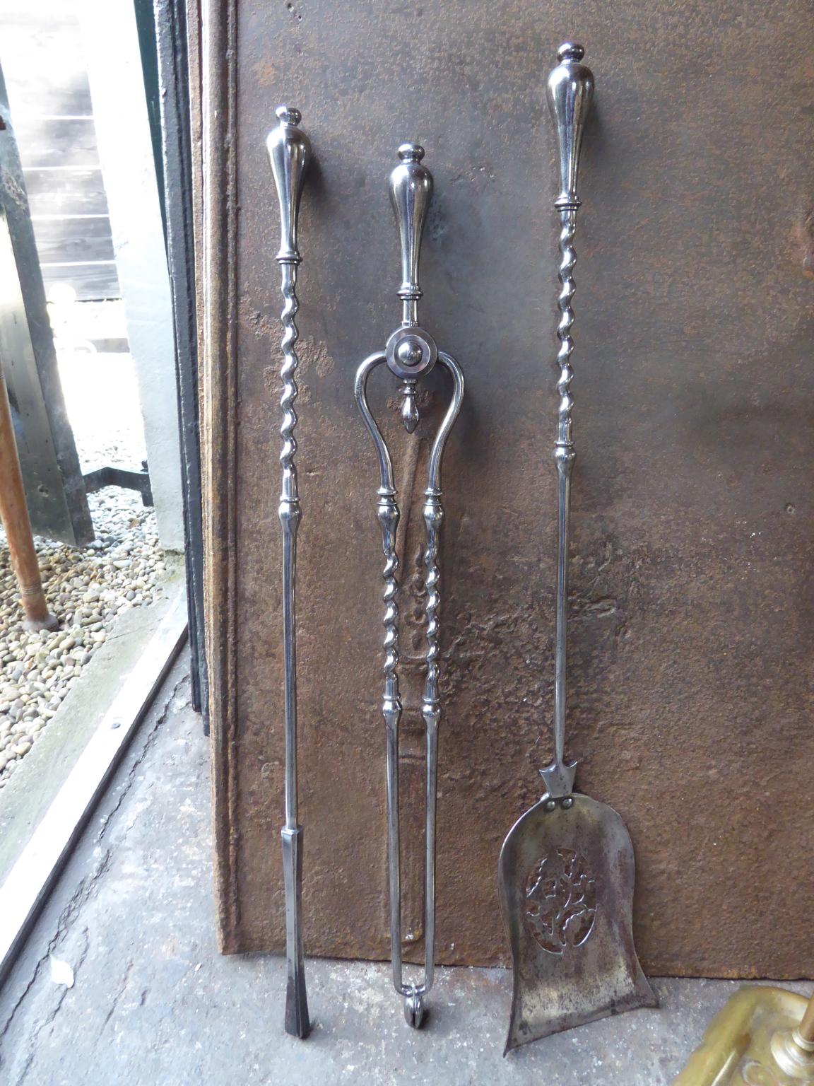 Georgian Fire Irons or Fireplace Tool Set, 18th-19th Century For Sale 5