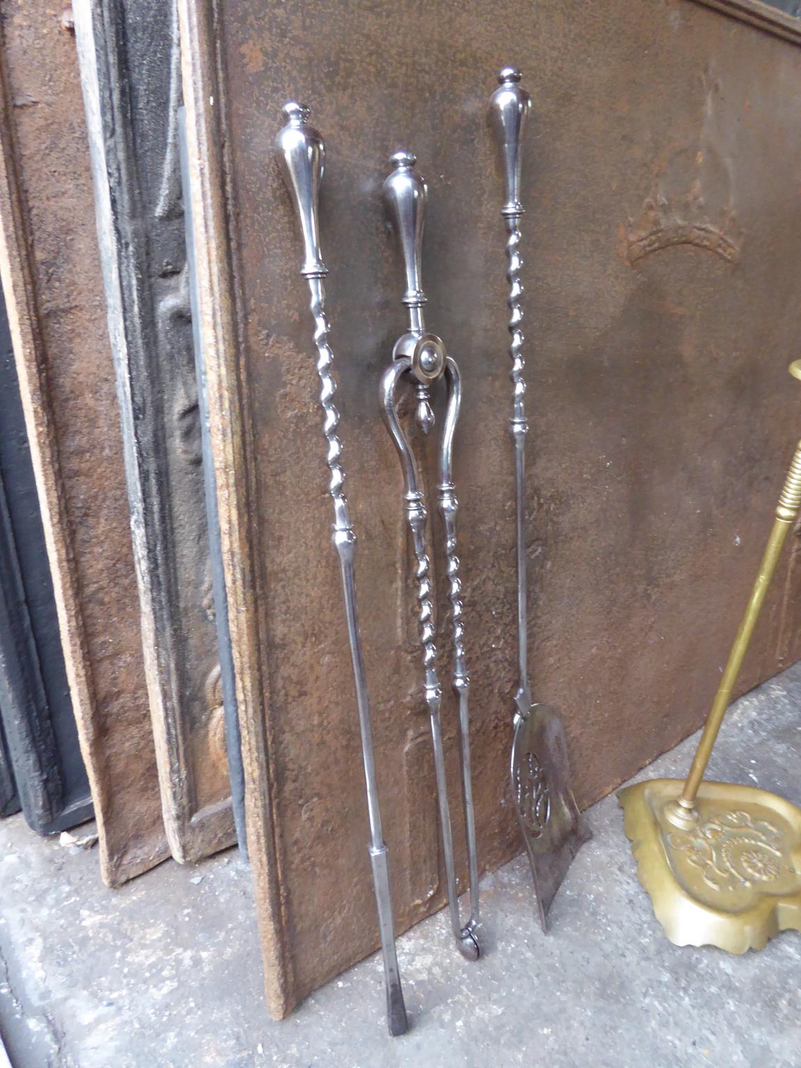 Georgian Fire Irons or Fireplace Tool Set, 18th-19th Century For Sale 6