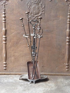 Georgian Fire Irons or Fireplace Tool Set, 18th-19th Century