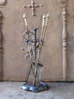 Georgian Fire Irons or Fireplace Tool Set, 18th-19th Century