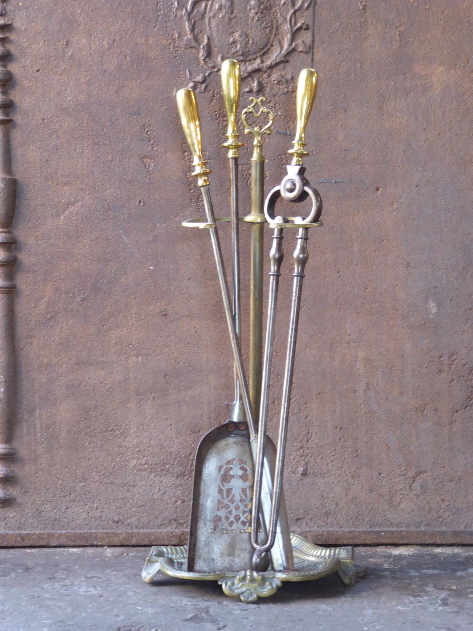 British Georgian Fire Irons or Fireplace Tool Set, 18th-19th Century For Sale