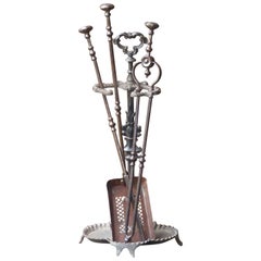 Antique Georgian Fire Irons or Fireplace Tool Set, 18th-19th Century