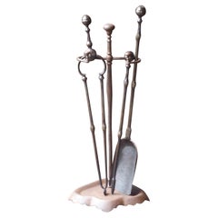 Antique Georgian Fire Irons or Fireplace Tool Set, 18th-19th Century