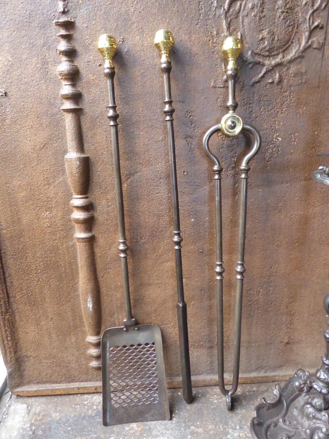 Georgian Fireplace Tool Set or Fire Irons, 18th-19th Century 3