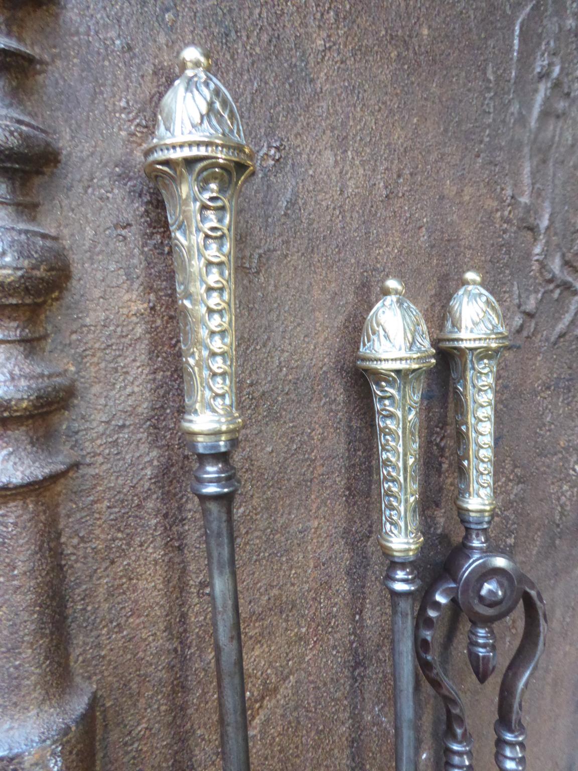 Georgian Fireplace Tool Set or Fire Irons, 18th-19th Century 7