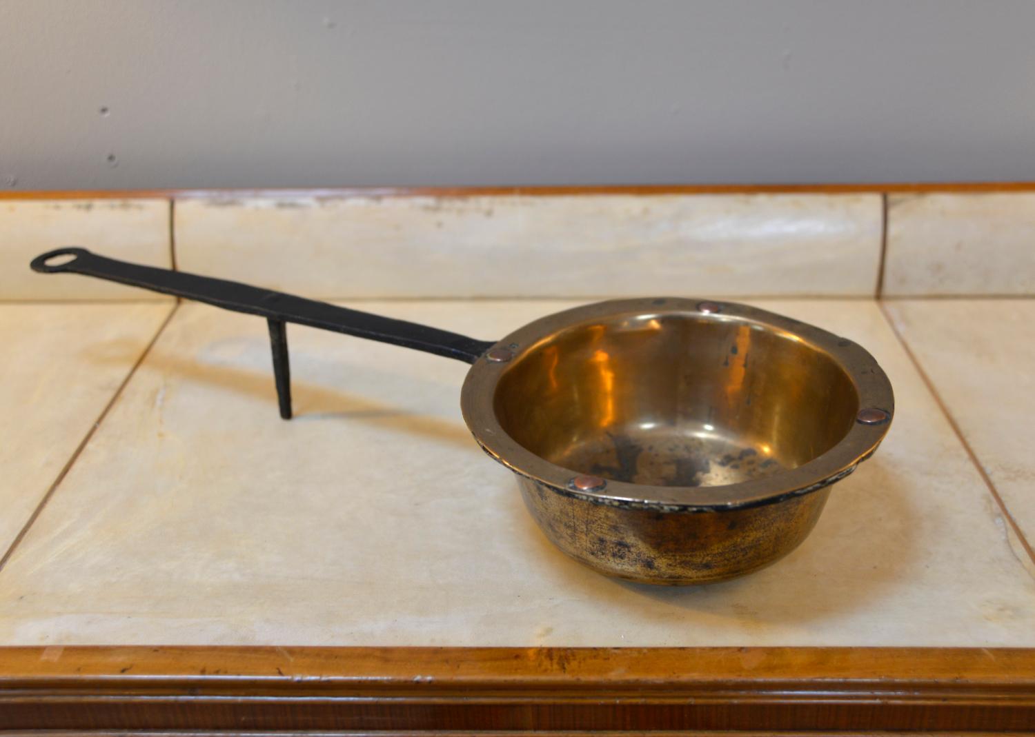 Georgiano Padella da camino georgiana in ottone, rame e ghisa, inglese C1810 in vendita