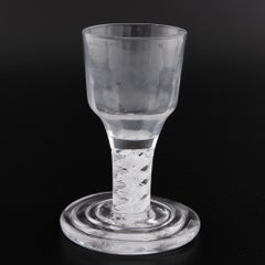 Georgian Firing Glass Terraced Foot Opaque Twist c1760