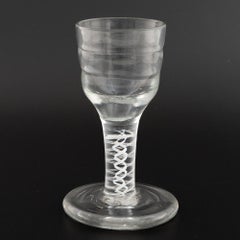 Georgian Firing Glass with Lynn Rings and Opaque Twist Stem