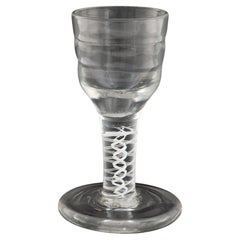 Georgian Firing Glass with Lynn Rings and Opaque Twist Stem