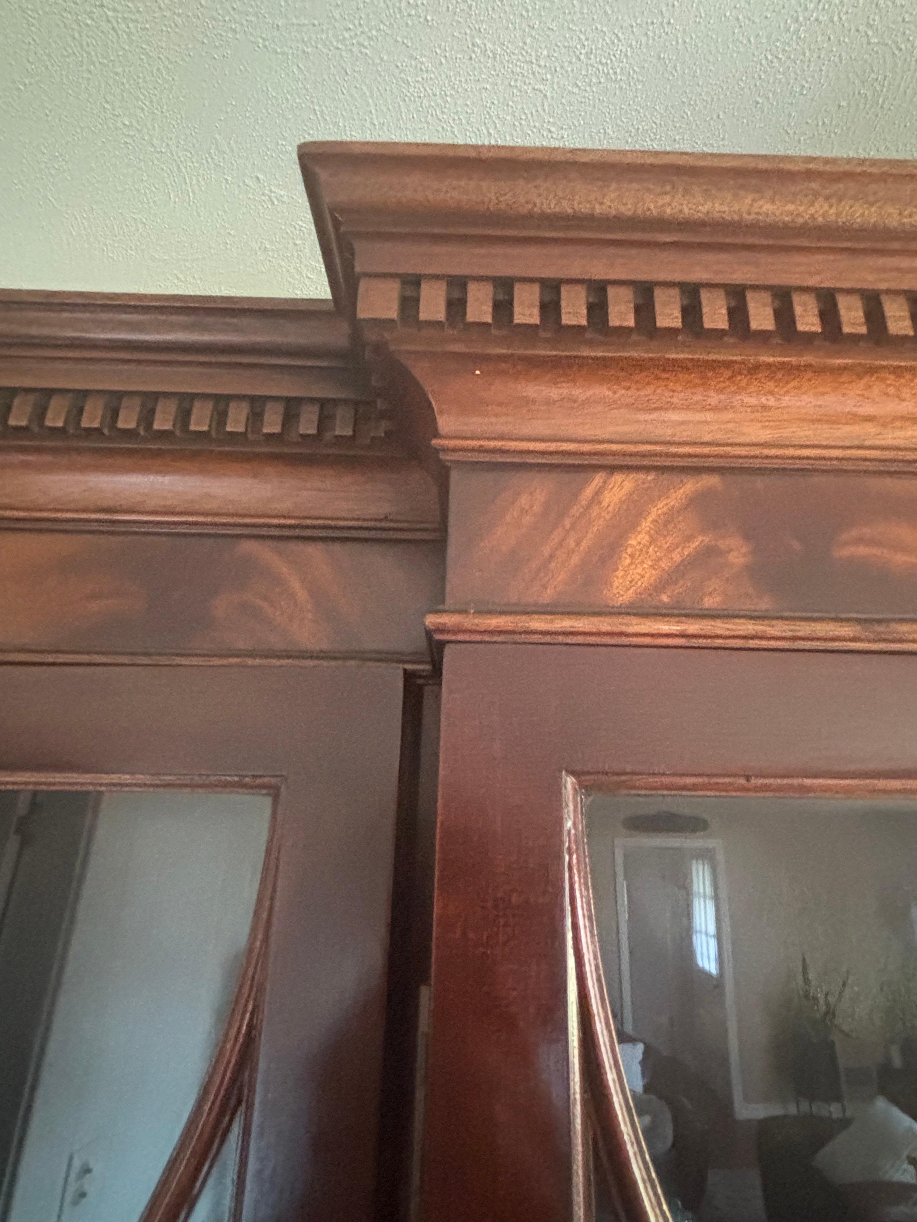 Georgian Flambeau Mahogany Breakfront 13