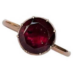 Georgian Flat Cut Garnet and 9 Carat Rose Gold Band