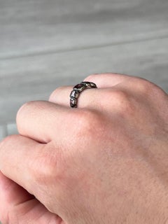 Georgian Flat Cut Garnet Five-Stone Silver Band