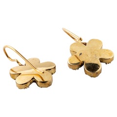 Georgian Flat Cut Garnet Pansy Earrings