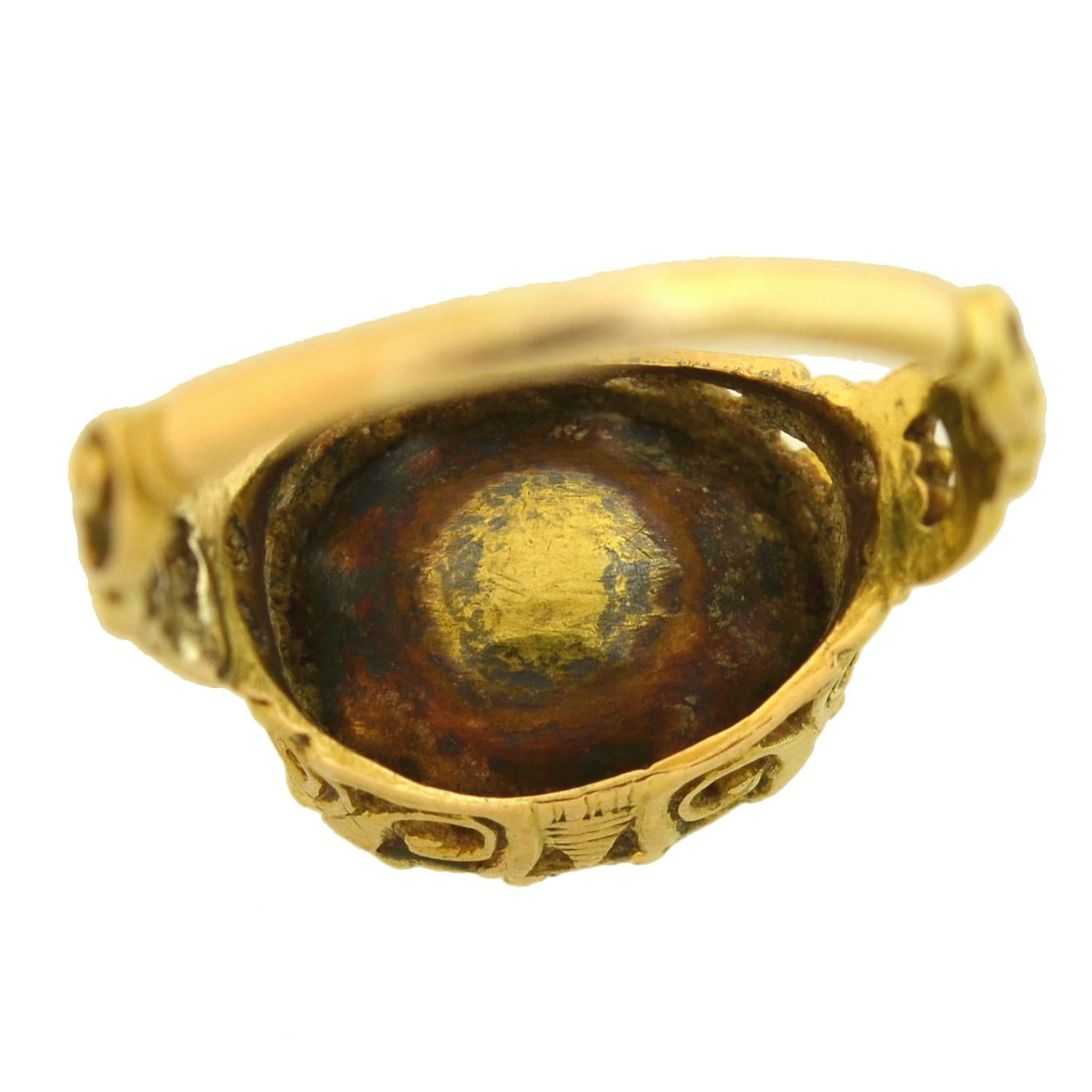 Filigraner georgischer Ring mit 10 Karat weißem Saphir mit Folienrückseite für Damen oder Herren
