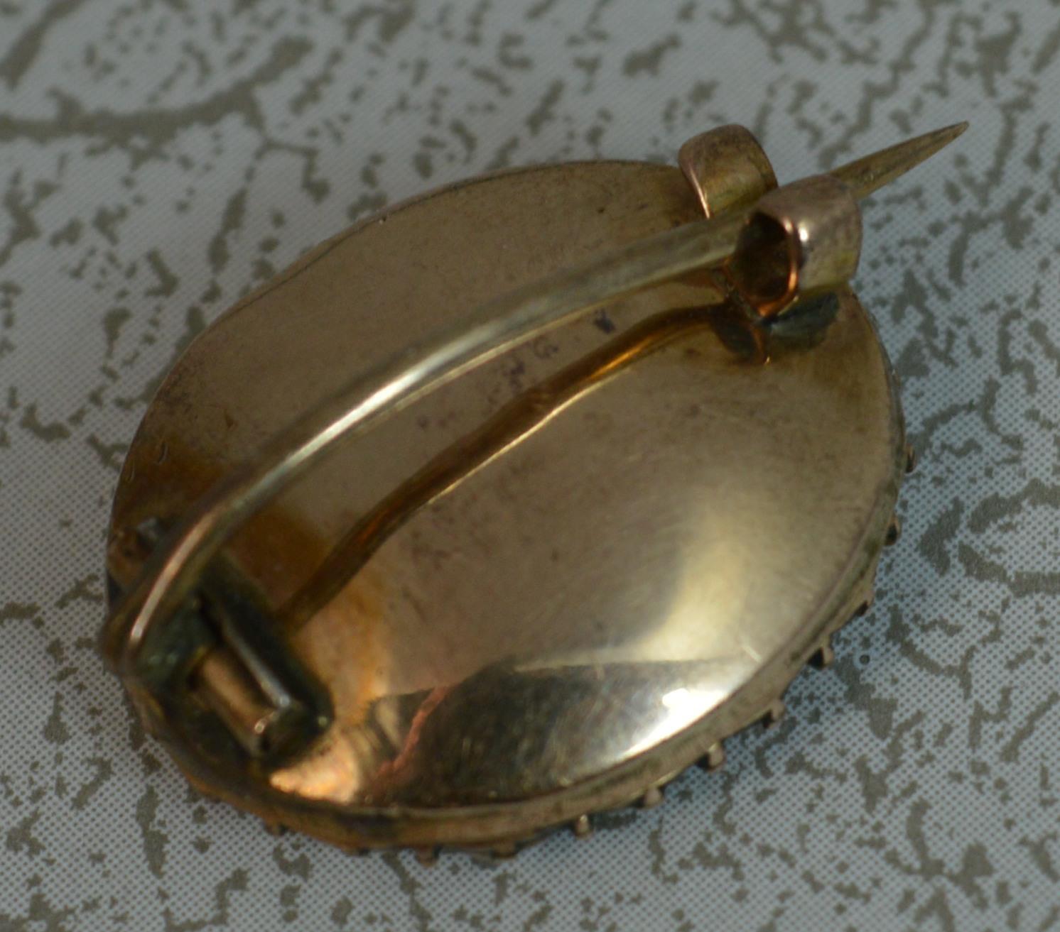 Georgian Foiled Golden Topaz Pearl Rose Gold Brooch 2