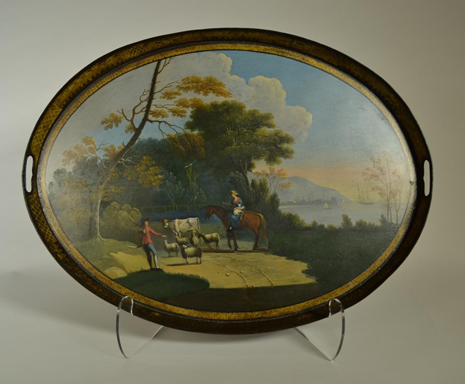 Painted Georgian Gallery Tray For Sale